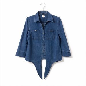 Anne Klein Denim Handkerchief Top Size S